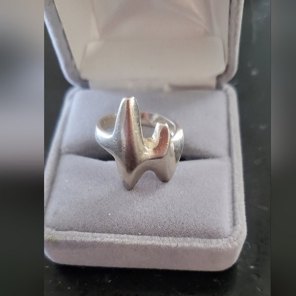Georg Jensen 925 Sterling Silver Modernist Statement Ring Size 7 - Picture 3 of 7